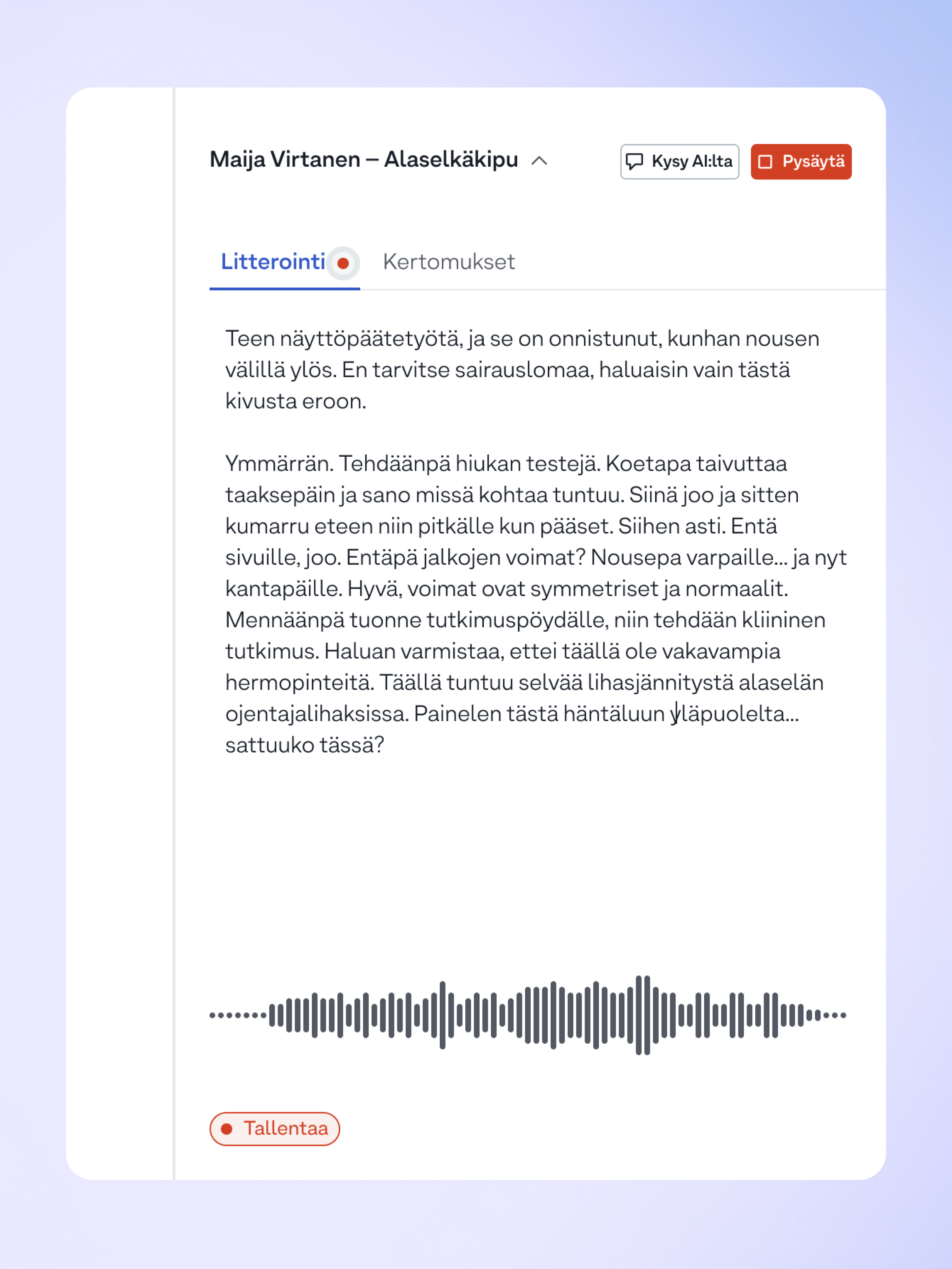 Käynnin litterointi